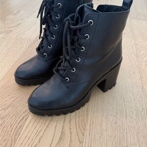 Nordstrom BP Black Lace-Up Ankle Boots